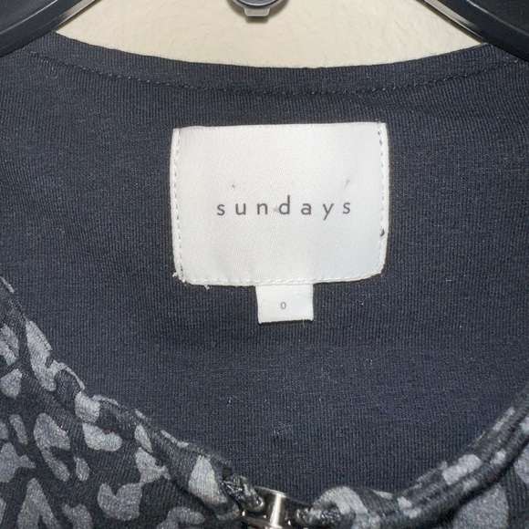 Sundays grey and black animal print zipper long sleeve dress 0 office modest - Picture 3 of 8